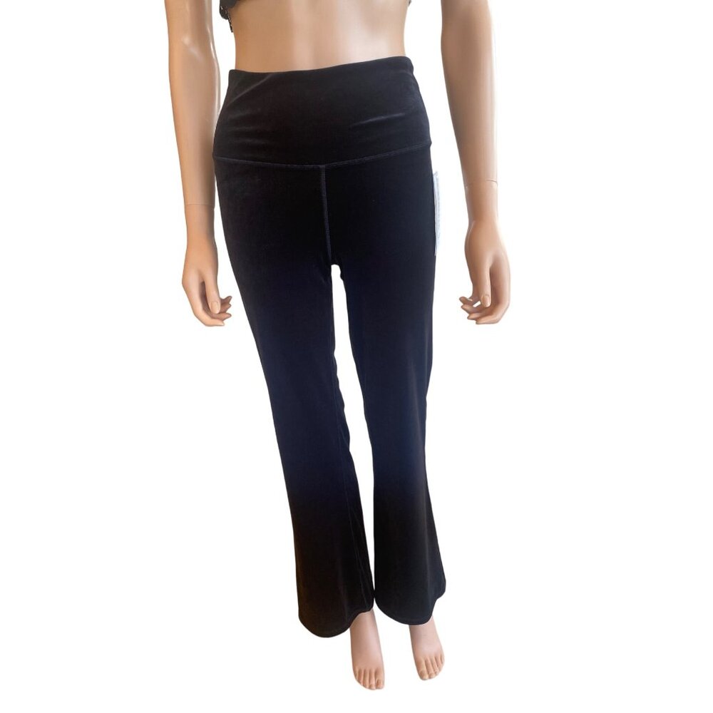 NWT Athleta XS Elation Velvet Flare Pant Black Pants High-Rise Flared $109 - Picture 5 of 16